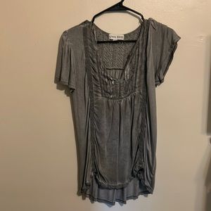 Gray Knox Rose top M
